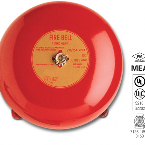 Edwards 439D-6AW-R | Campana de Alarma de Incendio Vibratoria de 6 Pulgadas
