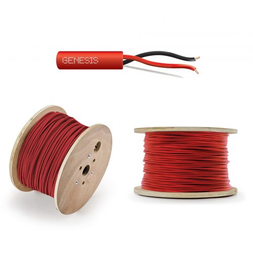 Metros de cable Plenum 14 AWG, 2 conductores, tipo FPLP sin Blindaje, de color rojo.