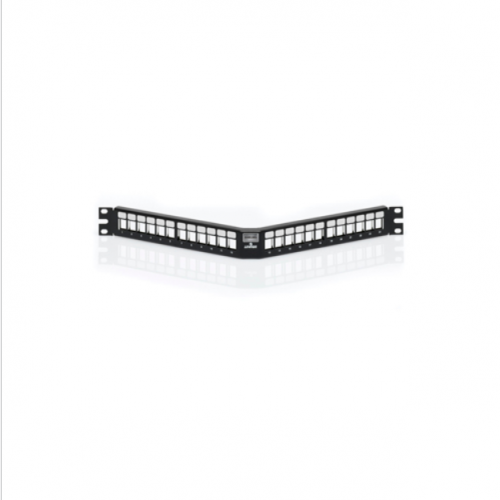 Panel de Parcheo Blindado Angulado Leviton 4S256-S24 | 24 Puertos 1RU