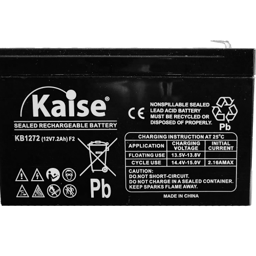 Batería Kaise KB1272 12V 7.2Ah | VRLA AGM Sellada para UPS y Alarmas
