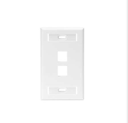 Placa de Pared Leviton QuickPort 42080-2WS | 2 Puertos con Ventana ID