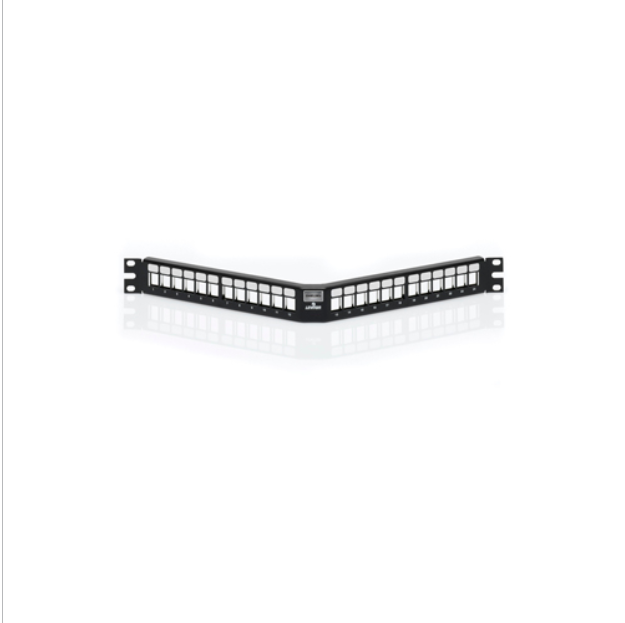 Panel de Parcheo Blindado Angulado Leviton 4S256-S24 | 24 Puertos 1RU
