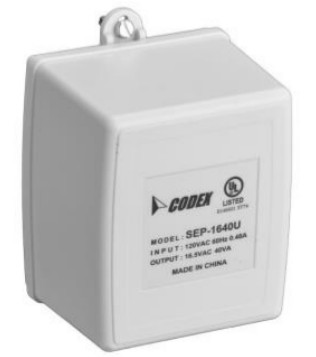 Transformador conectable 16.5 VCA, 40 VA