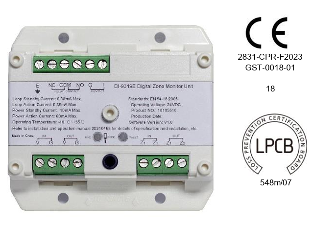 GST DI-9319E | Módulo Monitor de Zona Digital para Sistemas de Incendio