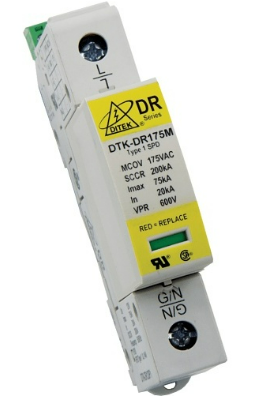 Protector de Sobretensiones DITEK DTK-DR: 75kA para Carril DIN
