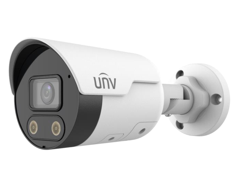 Cámara Bullet UNV 4MP: Disuasión Activa, IA y Alarma Sonora/Luminosa