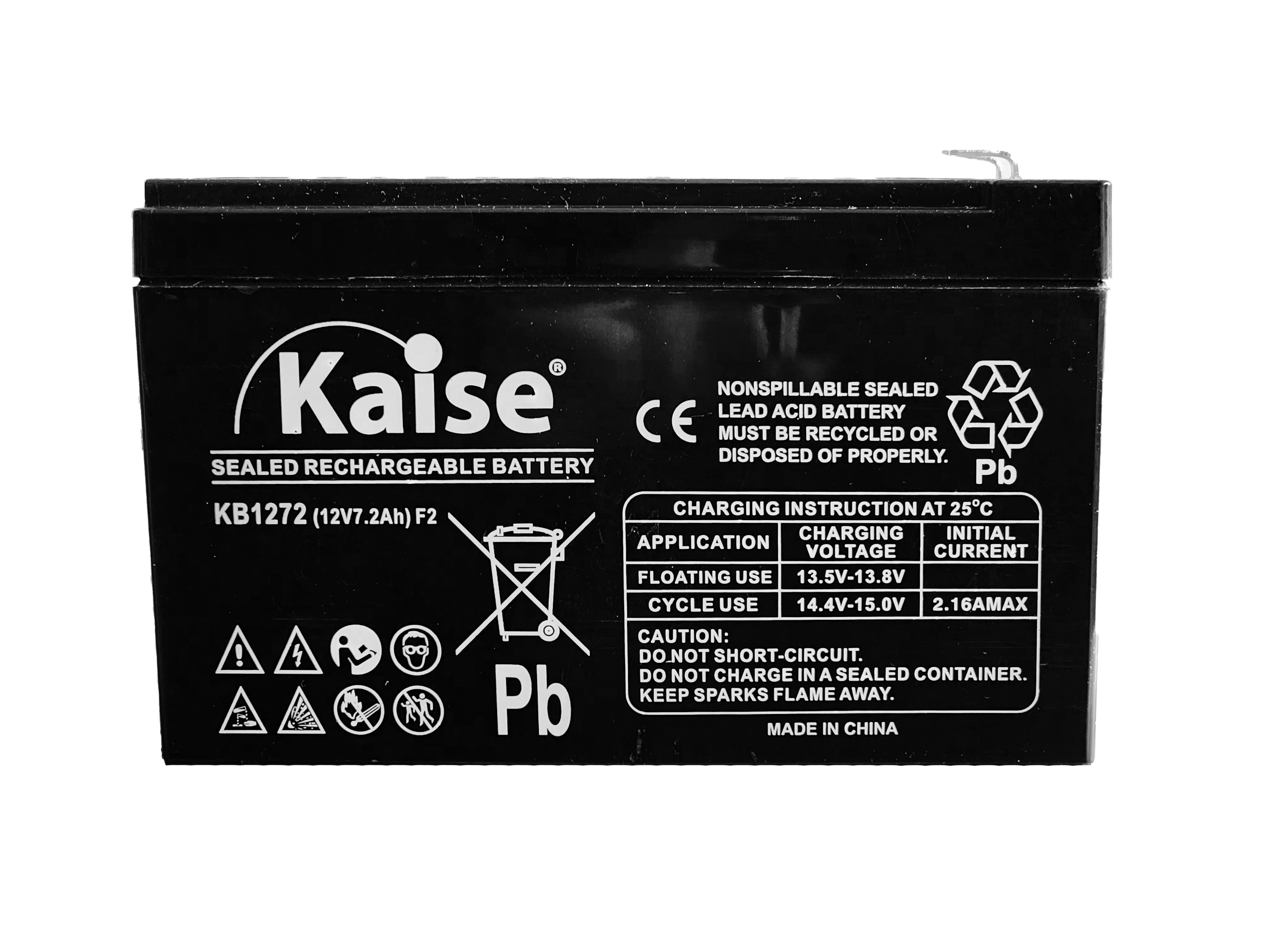 Batería Kaise KB1272 12V 7.2Ah | VRLA AGM Sellada para UPS y Alarmas
