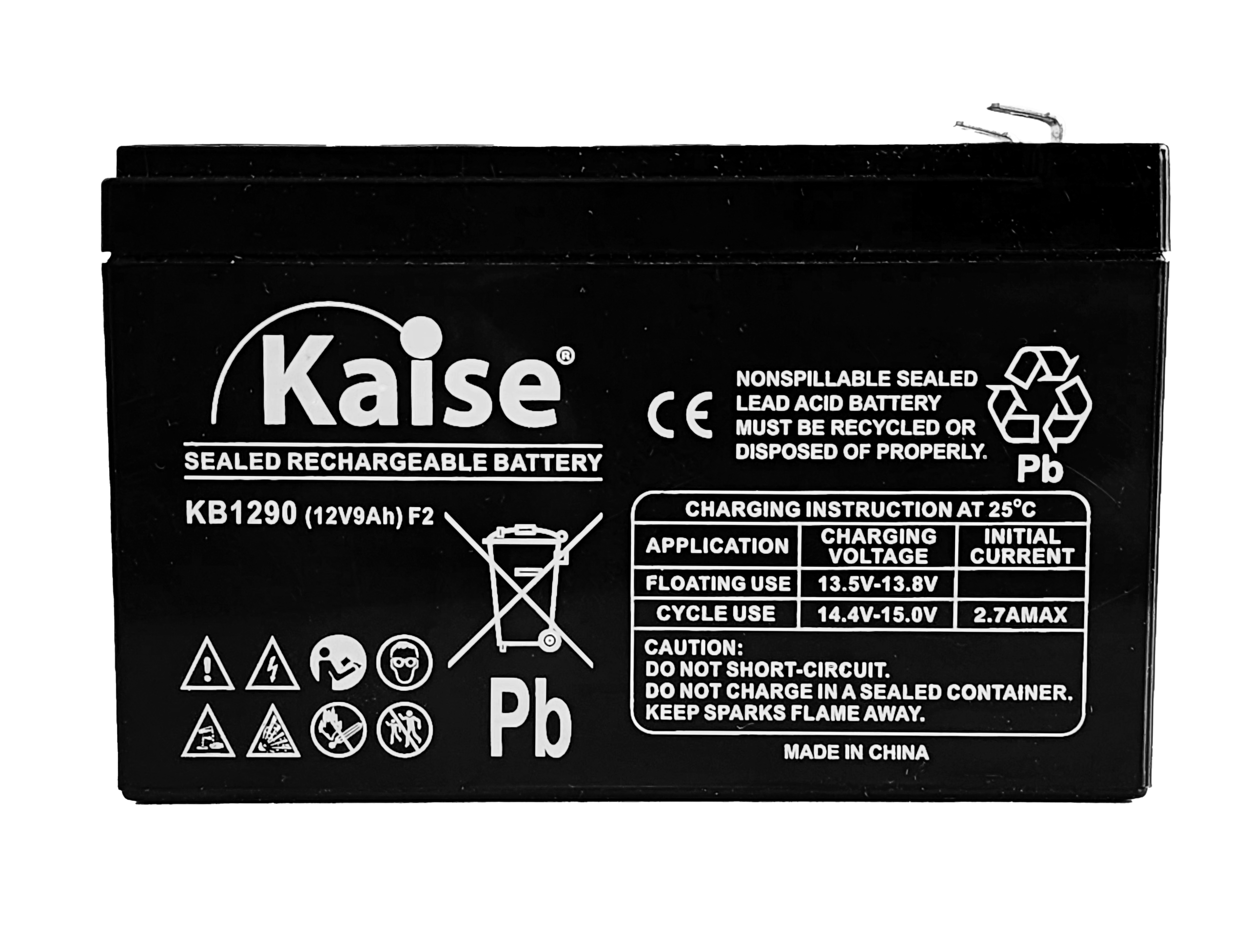 Batería Kaise KB1290 | 12V 9Ah Tecnología AGM VRLA