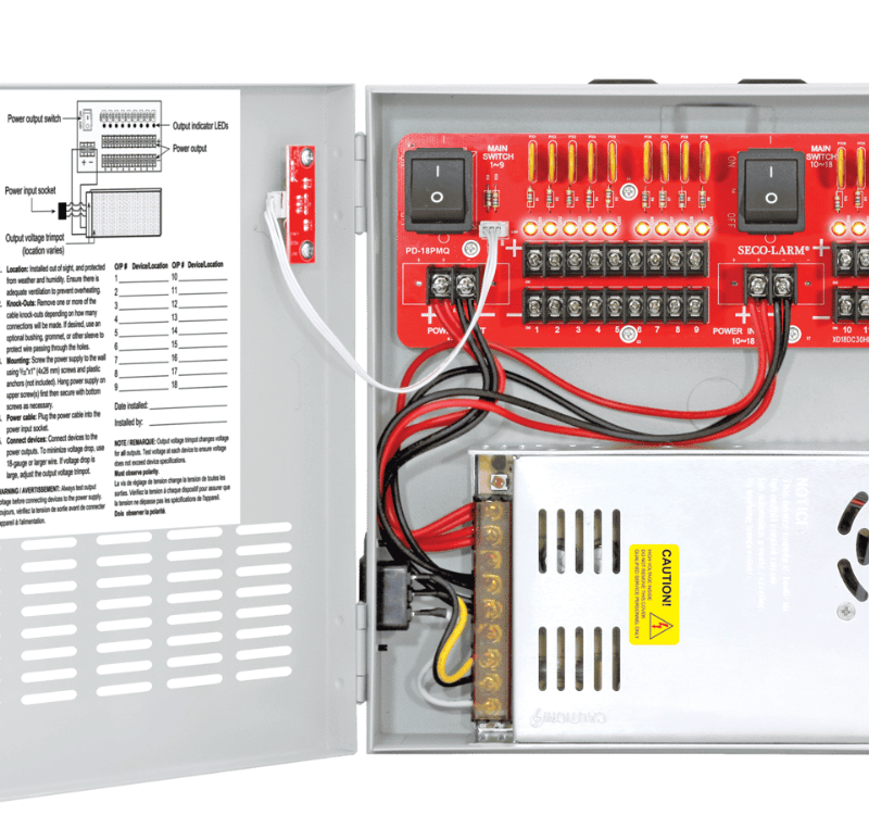 Fuente de Alimentación CCTV SECO-LARM PC-U1830-PULQ | 12V CC, 18 Salidas, 30A