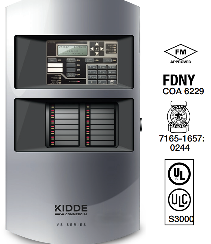 Kidde VS4 | Panel de Alarma Direccionable Inteligente de hasta 1000 Puntos