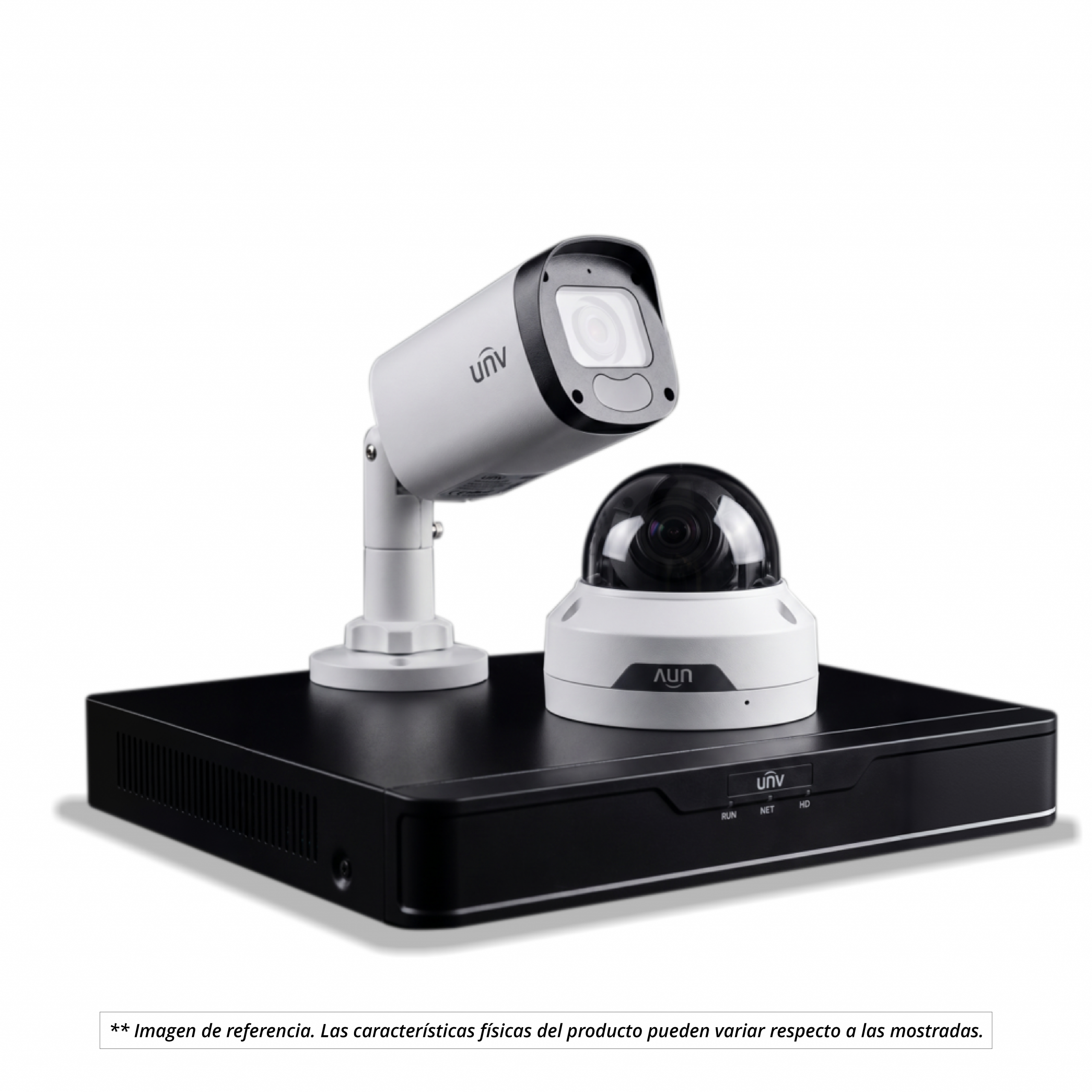 Kit de Videovigilancia incluye: 1 Grabador NVR de 4 canales PoE, 1 cámara minidomo IP de 2MP y 1 cámara bala IP de 2MP. Kit de Videovigilancia incluye: 1 Grabador NVR de 4 canales PoE, 1 cámara minidomo IP de 2MP y 1 cámara bala IP de 2MP. - Imagen 1