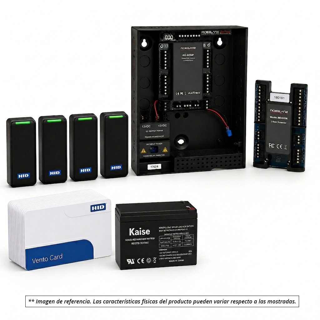 Kit de control de accesos para 2 puertas, incluye: 1 controladora, 4 lectores, incluye 40 credenciales físicas y 40 credenciales móviles. Kit de control de accesos para 2 puertas, incluye: 1 controladora, 4 lectores, incluye 40 credenciales físicas y 40 credenciales móviles. - Imagen 1