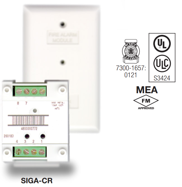 Edwards SIGA-CR | Módulo de Relevador de Control Inteligente Signature Series Edwards SIGA-CR | Módulo de Relevador de Control Inteligente Signature Series - Imagen 1
